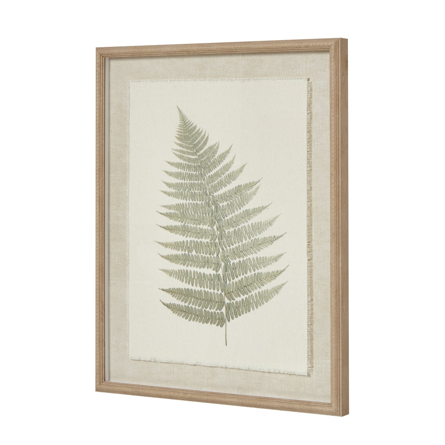 Bracken Art On Texture-Torn Paper With Beaded Frame - Luxe Home Comforts