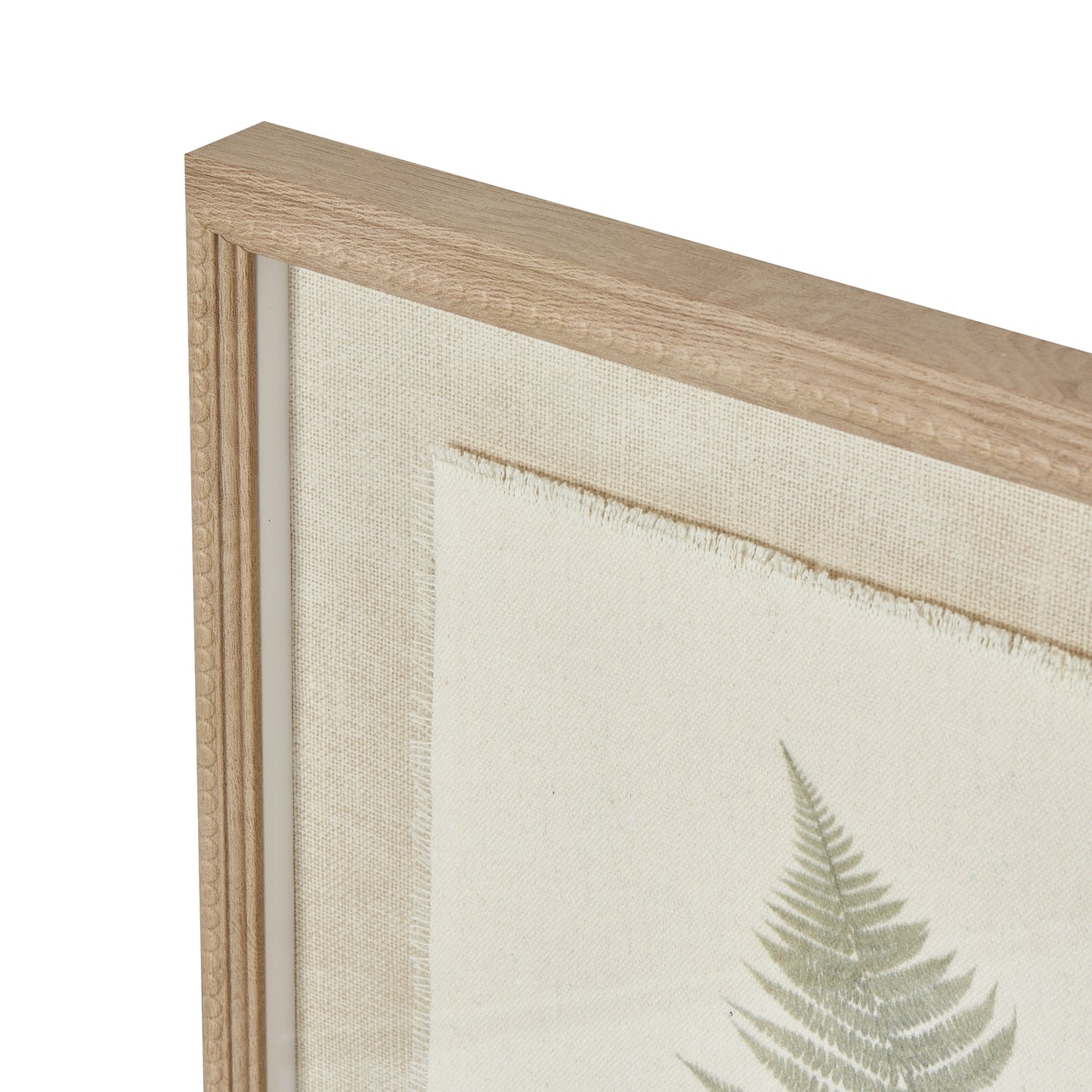 Bracken Art On Texture-Torn Paper With Beaded Frame - Luxe Home Comforts