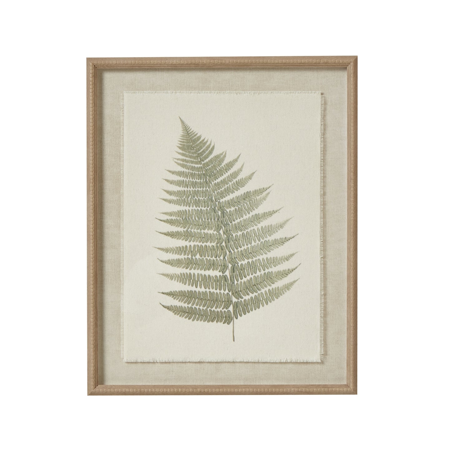 Bracken Art On Texture-Torn Paper With Beaded Frame - Luxe Home Comforts