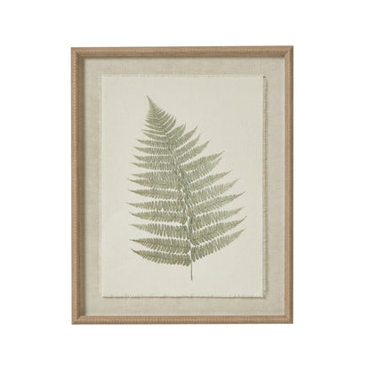 Bracken Art On Texture-Torn Paper With Beaded Frame - Luxe Home Comforts