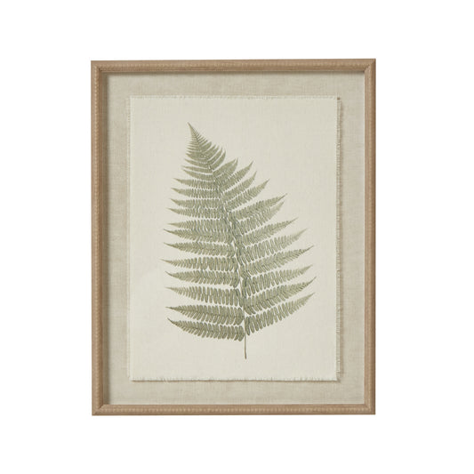 Bracken Art On Texture-Torn Paper With Beaded Frame - Luxe Home Comforts