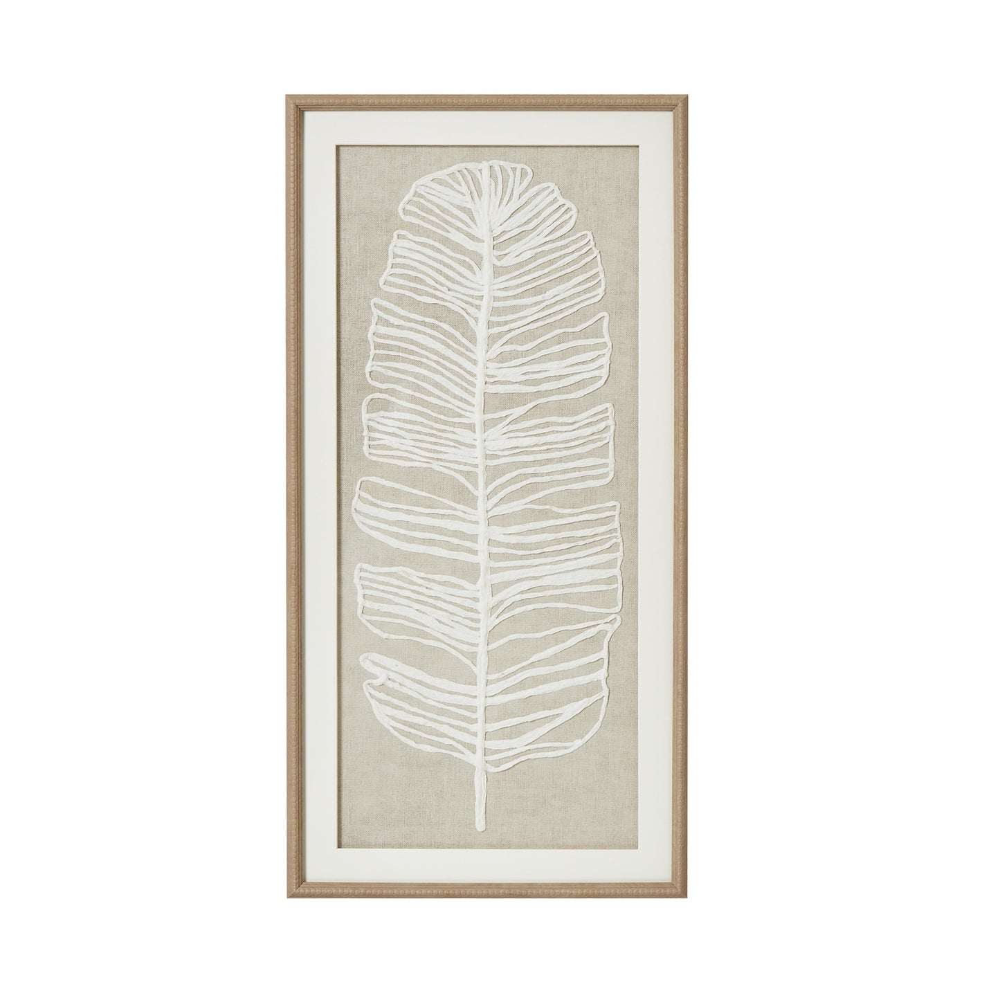 Large Plume White Feather Art Mounted In Beaded Frame - Luxe Home Comforts