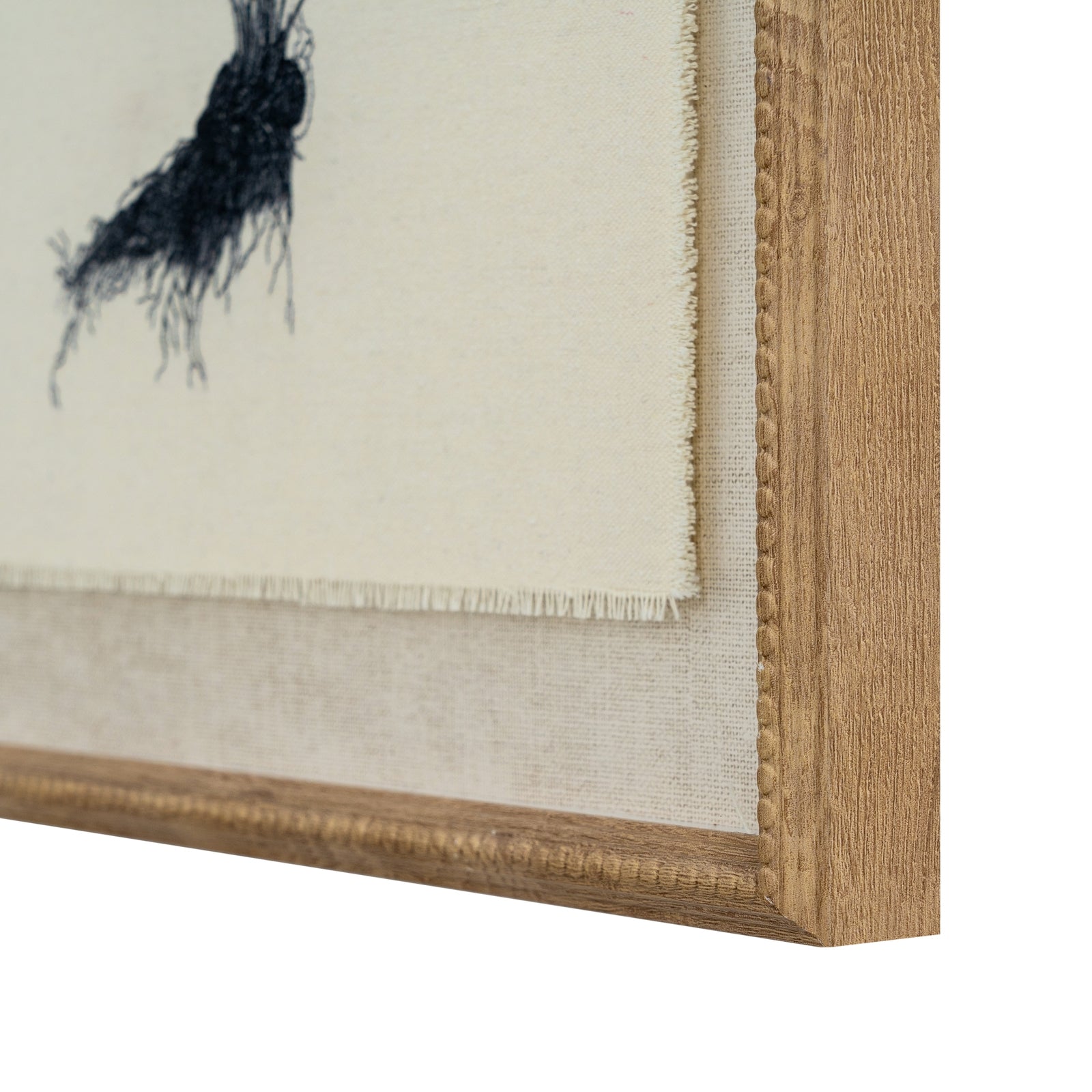 Flora & Fauna Collection Spleenwort On Linen In Beaded Frame - Luxe Home Comforts