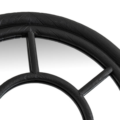 Black Wood Tall Arched Window Mirror