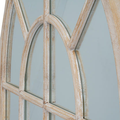 Washed Wood Arched Mirror