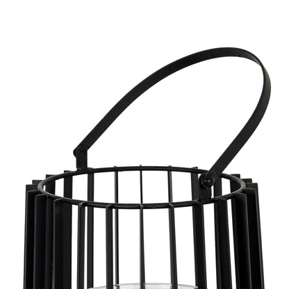 Lynk Large Lantern With Handle And Glass Candle Holder - Luxe Home Comforts