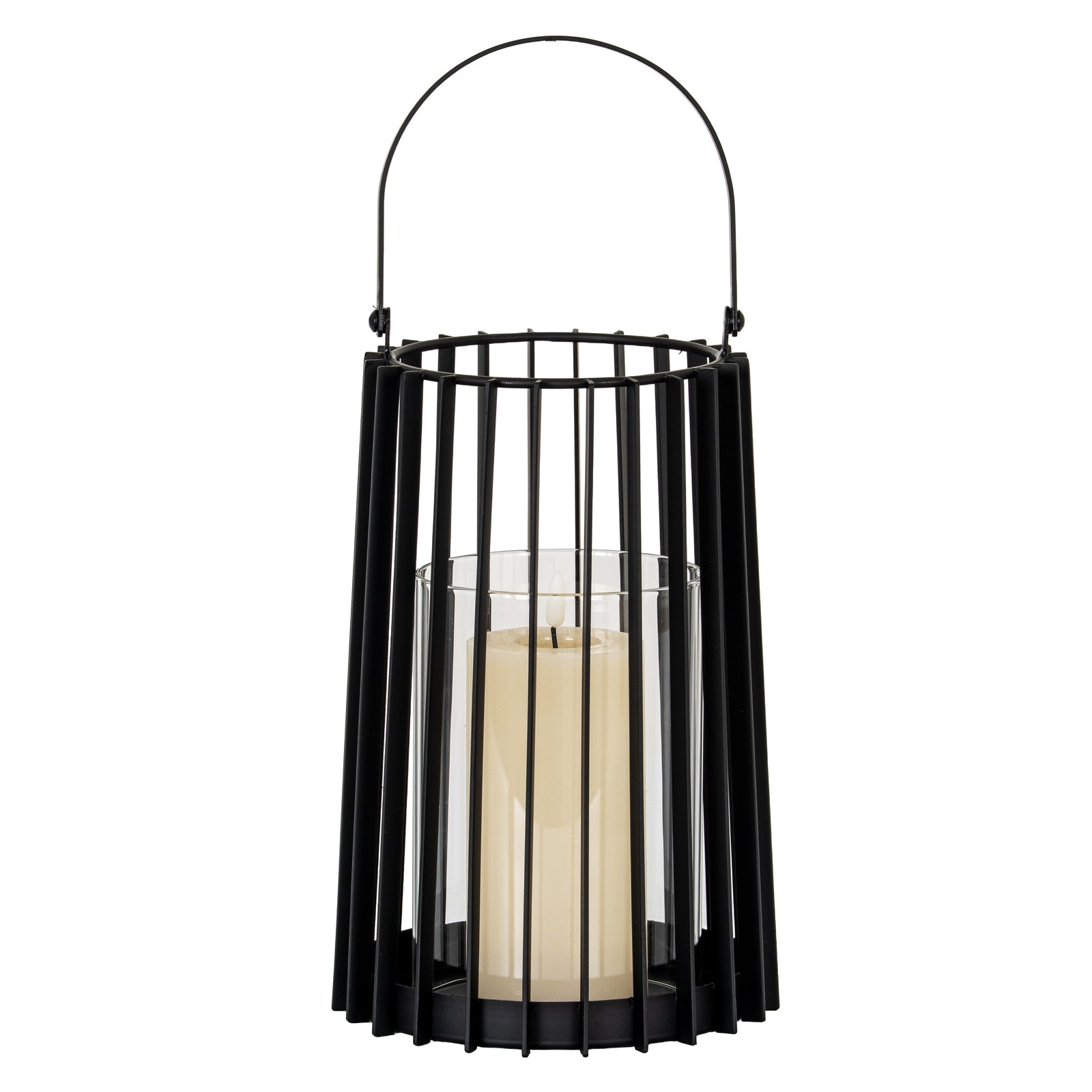 Lynk Medium Lantern With Handle And Glass Candle Holder - Luxe Home Comforts