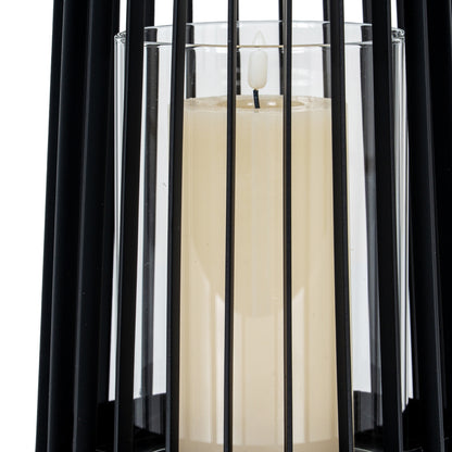 Lynk Medium Lantern With Handle And Glass Candle Holder - Luxe Home Comforts