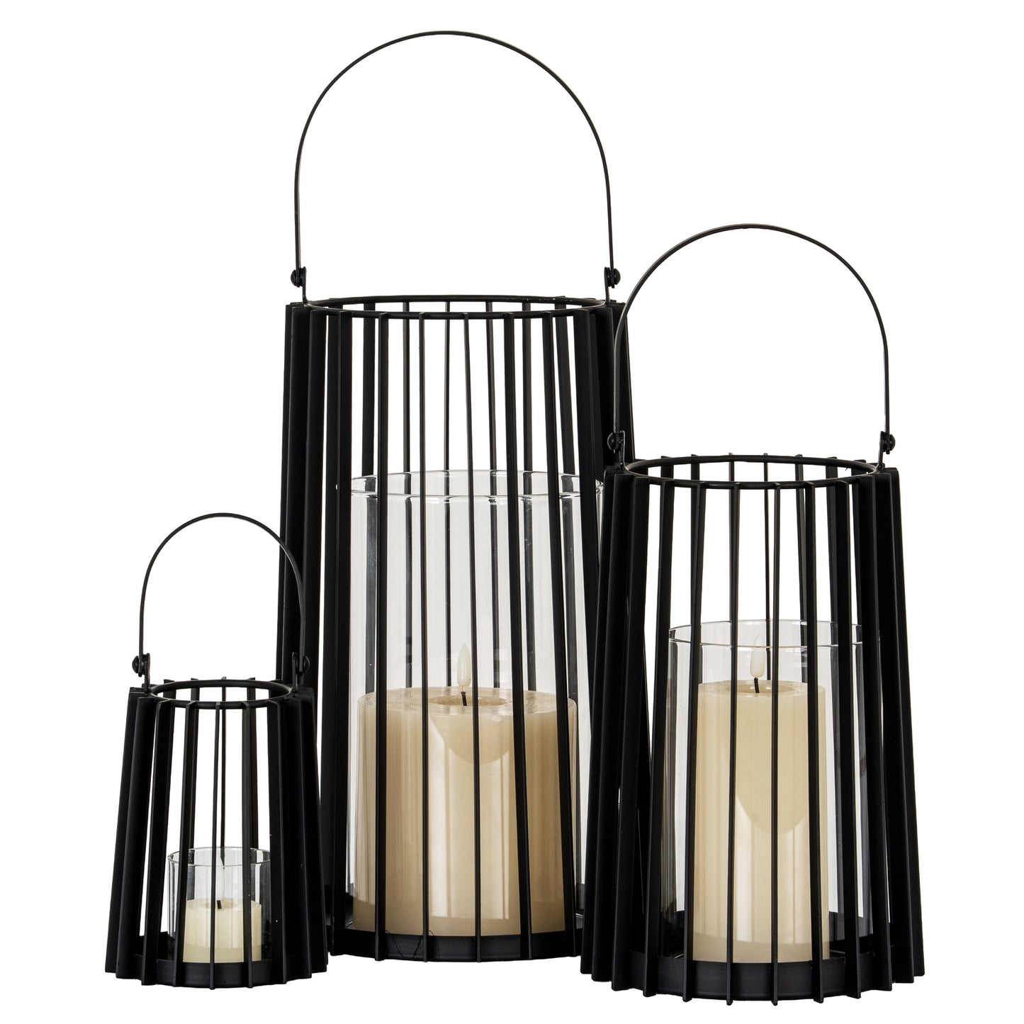 Lynk Small Lantern With Handle And Glass Candle Holder - Luxe Home Comforts