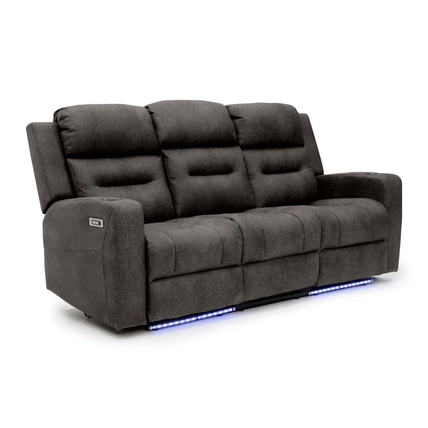 C-Love Tech Electric Recliner Brown 3 Seater Sofa