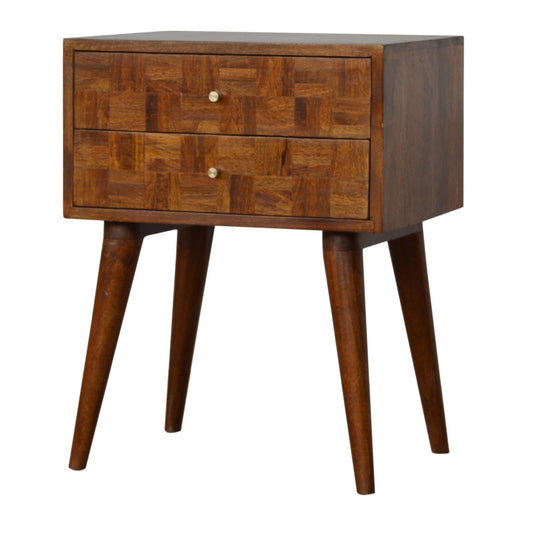 Varied Chestnut Bedside Table