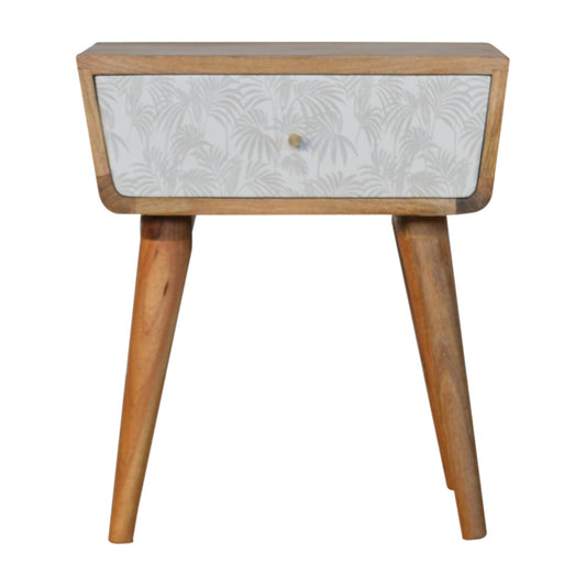 White Trape Bedside Table