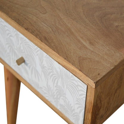 White Trape Bedside Table