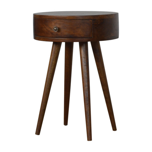 Nordic Chestnut Circular Bedside Table