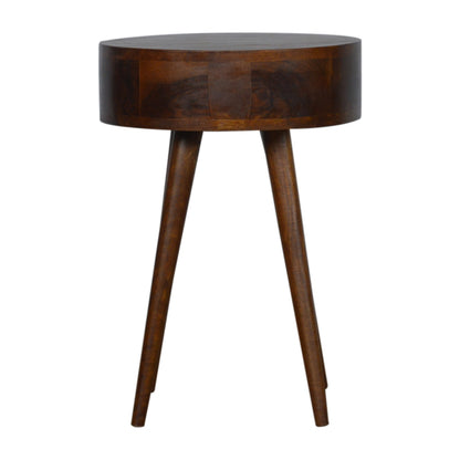 Nordic Chestnut Circular Bedside Table