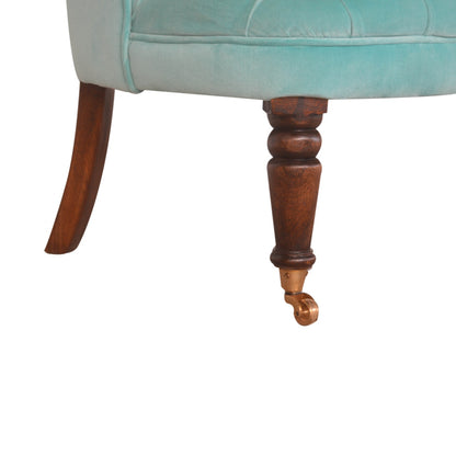 Turquoise Velvet Accent Chair