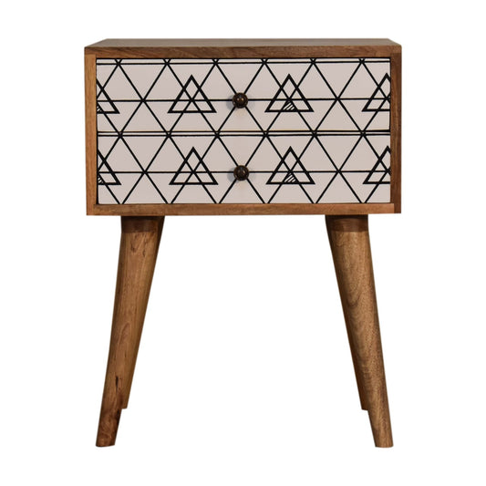 Triangular Printed Bedside Table