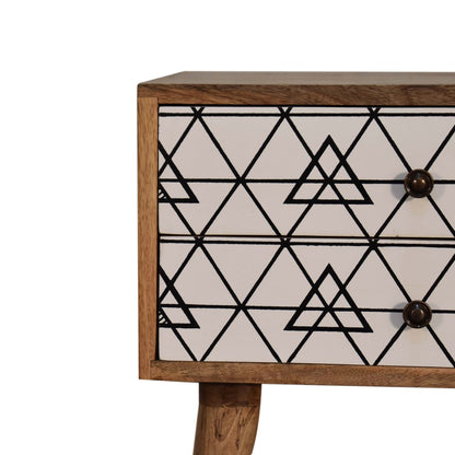 Triangular Printed Bedside Table