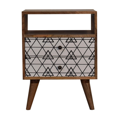 Triangle Print Open Bedside Table