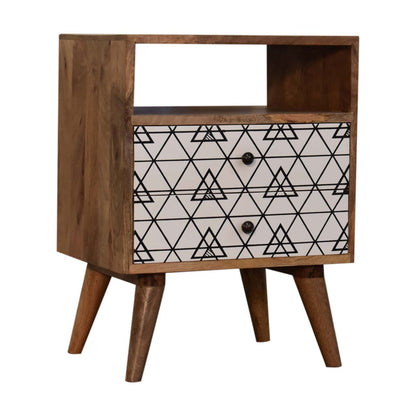 Triangle Print Open Bedside Table