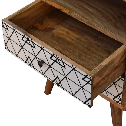 Triangle Print Open Bedside Table