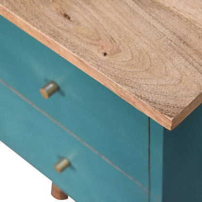 Teal Hand Painted Bedside Table