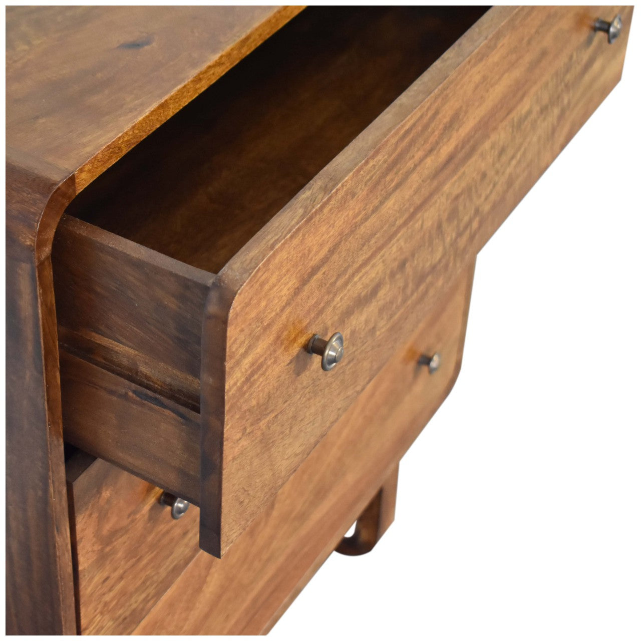 U Curved Chestnut Chest Of Drawers