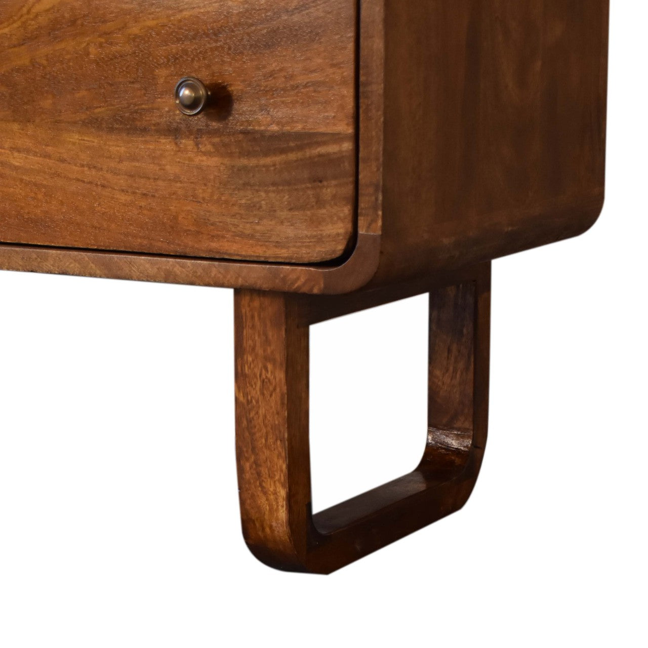 U Curved Chestnut Chest Of Drawers