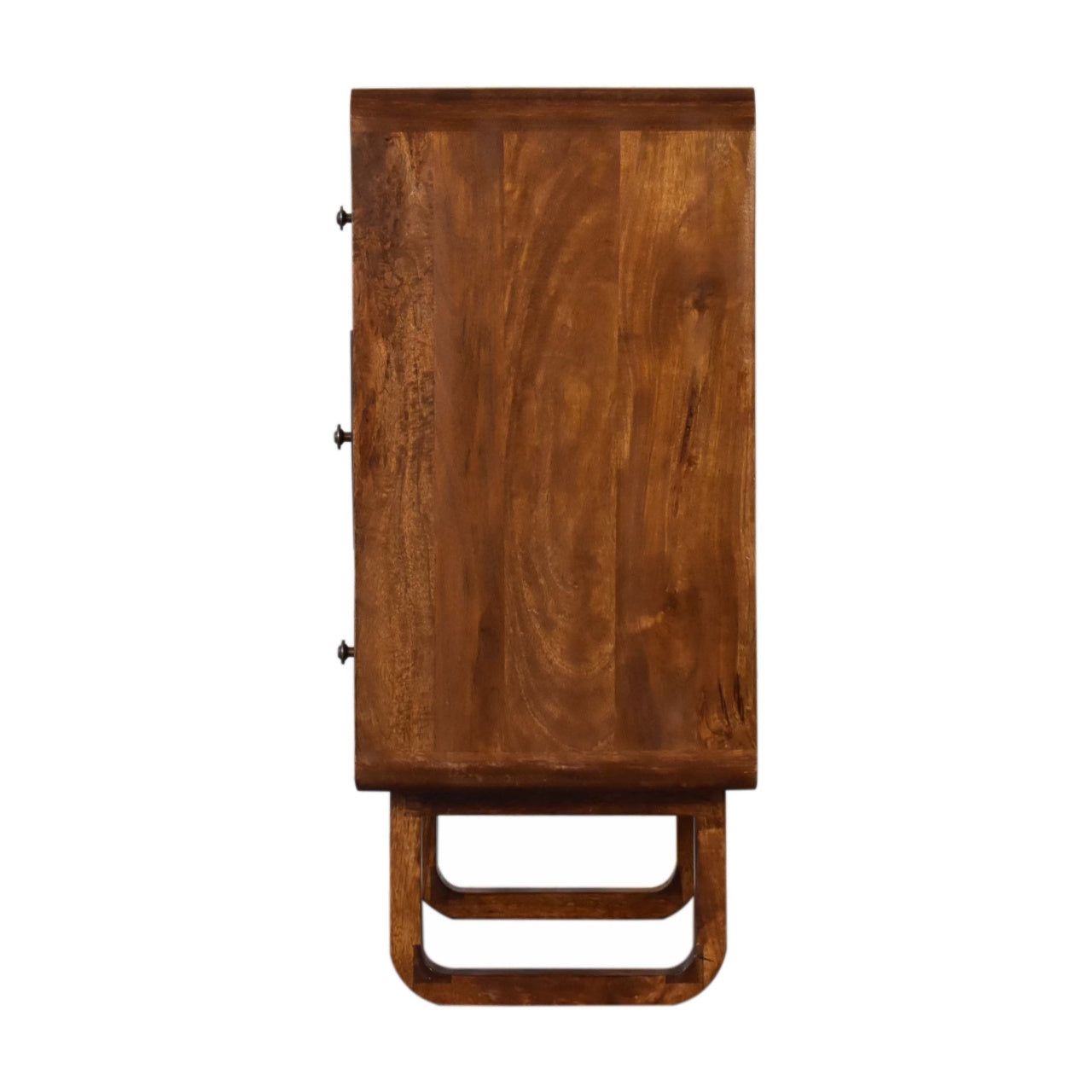 U Curved Chestnut Chest Of Drawers