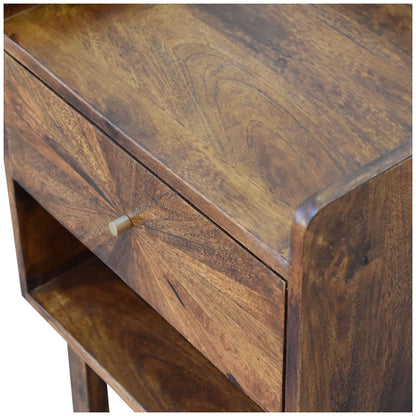 U-Chestnut Sunrise Open Bedside Table