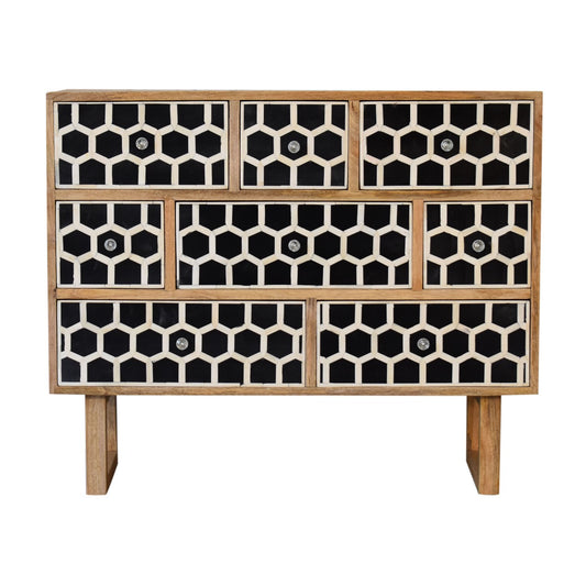 U-Shape Bone Inlay Chest of Drawers