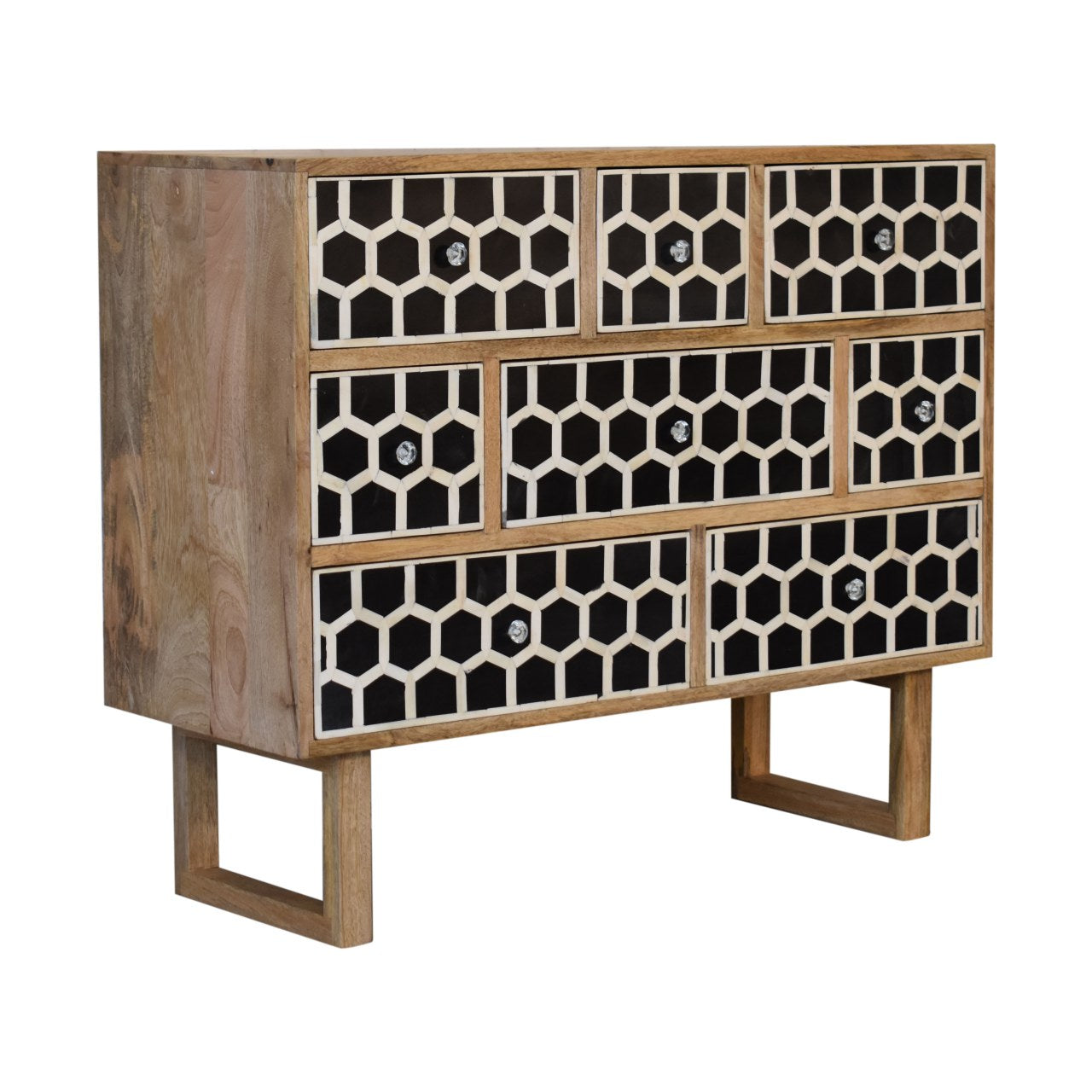 U-Shape Bone Inlay Chest of Drawers