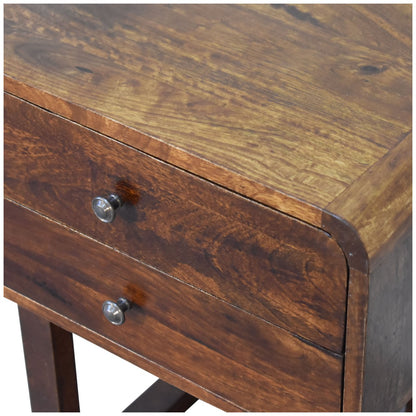 U-Curved Chestnut Bedside