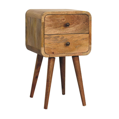 Mini Oak-ish Curved Bedside Table