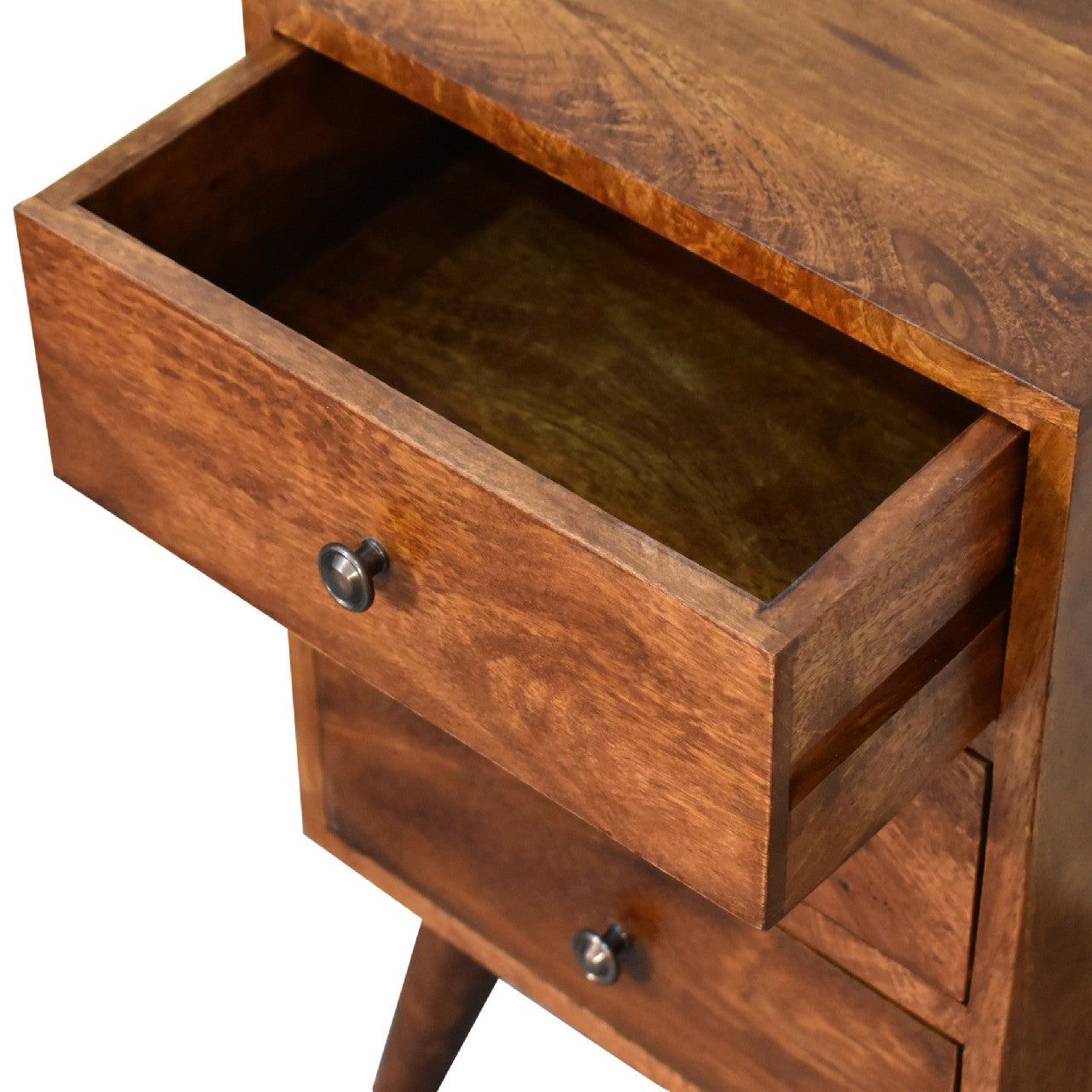 4 Drawer Multi Chestnut Bedside Table