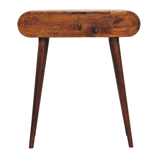 Mini Round Chestnut Fold Dressing Table