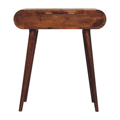 Mini Round Chestnut Fold Dressing Table