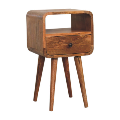 Mini Oak-ish Curve Open Bedside Table