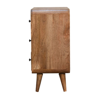 Mini Curved Oak-ish Chest Of Drawers