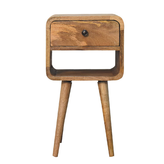 Mini Oak-ish Curve Lower Bedside Table