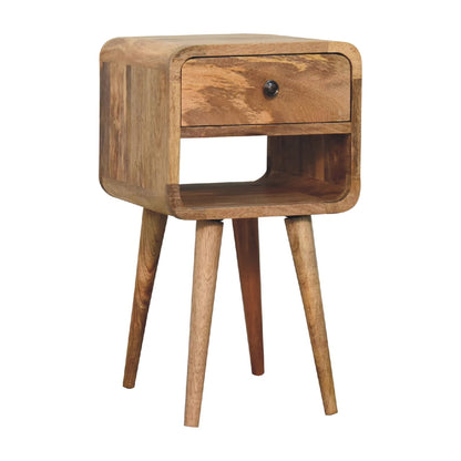 Mini Oak-ish Curve Lower Bedside Table