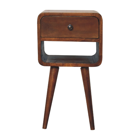 Mini Chestnut Curve Lower Bedside Table