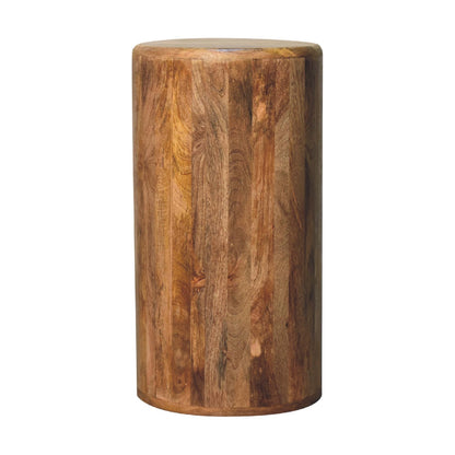 Oak-ish Drum Chest Of Drawers
