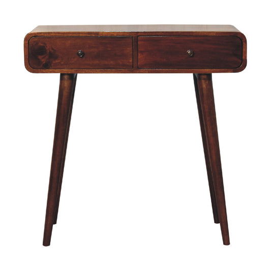 Chestnut Curved Console Table