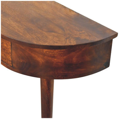 Backless Mounted Chestnut Console Table