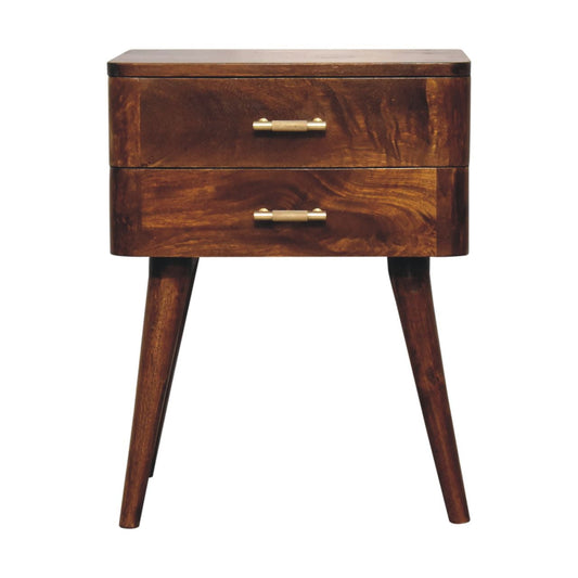 Chestnut T-Bar Nordic Bedside Table