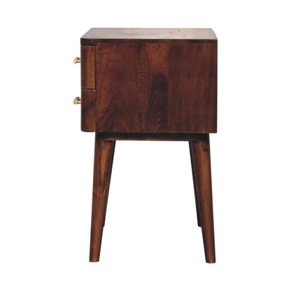 Chestnut T-Bar Nordic Bedside Table
