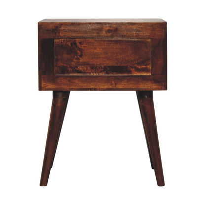 Chestnut T-Bar Nordic Bedside Table