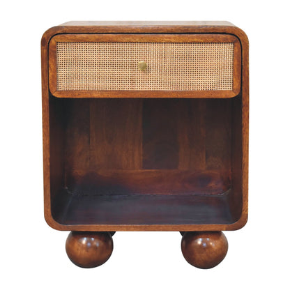 Chestnut Open Woven Bedside Table