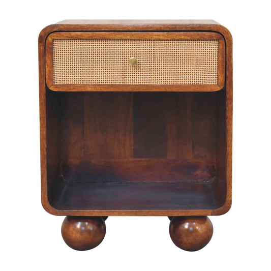 Chestnut Open Woven Bedside Table